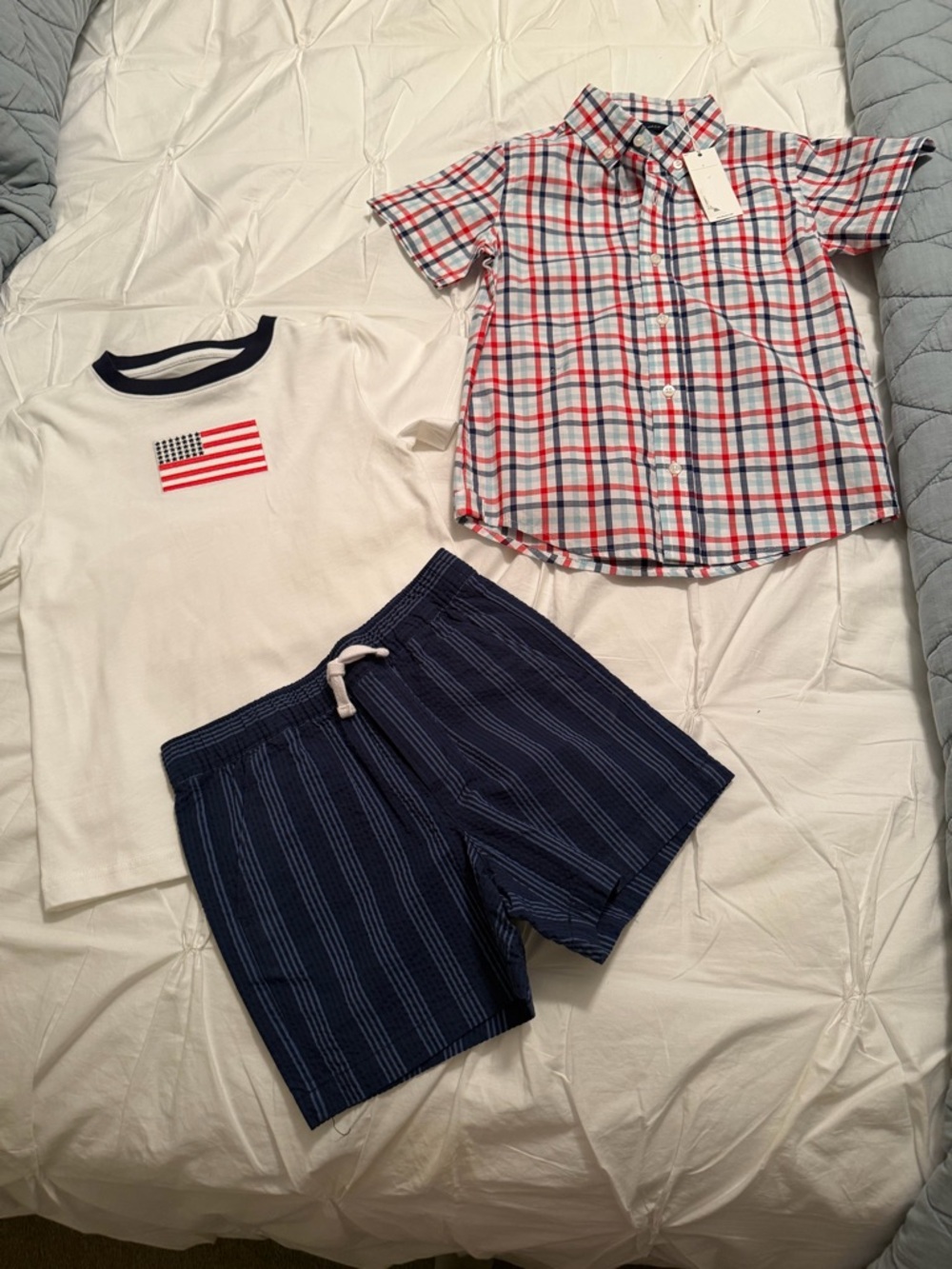 Janie and Jack Red, Navy & White 3 piece bundle shorts and tops